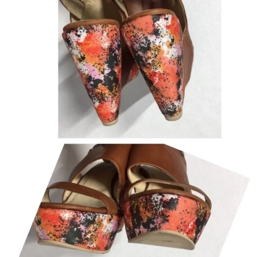 Faryl Robin 'Thea' Wedge In Terra Leather Sandal 8